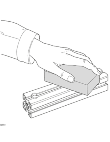 Bloque abrasivo para perfiles de aluminio